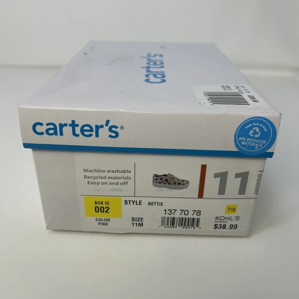 Carter's Toddler Girls Nettie‎ Knit Slip-On Sneakers Pink- Size 11M NIB